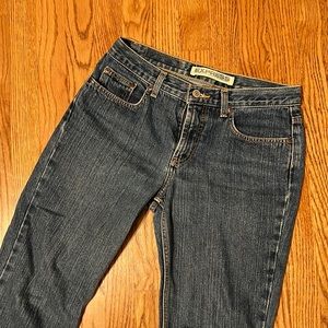 Express Precision Fit Low Rise Flare Jeans. Dark Blue. Size 5/6 Regular Length.